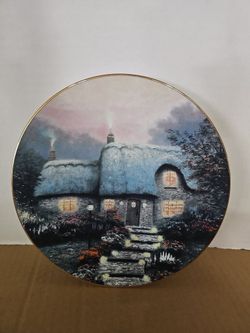 Thomas Kinkade Candlelit Cottage Collector Plate
