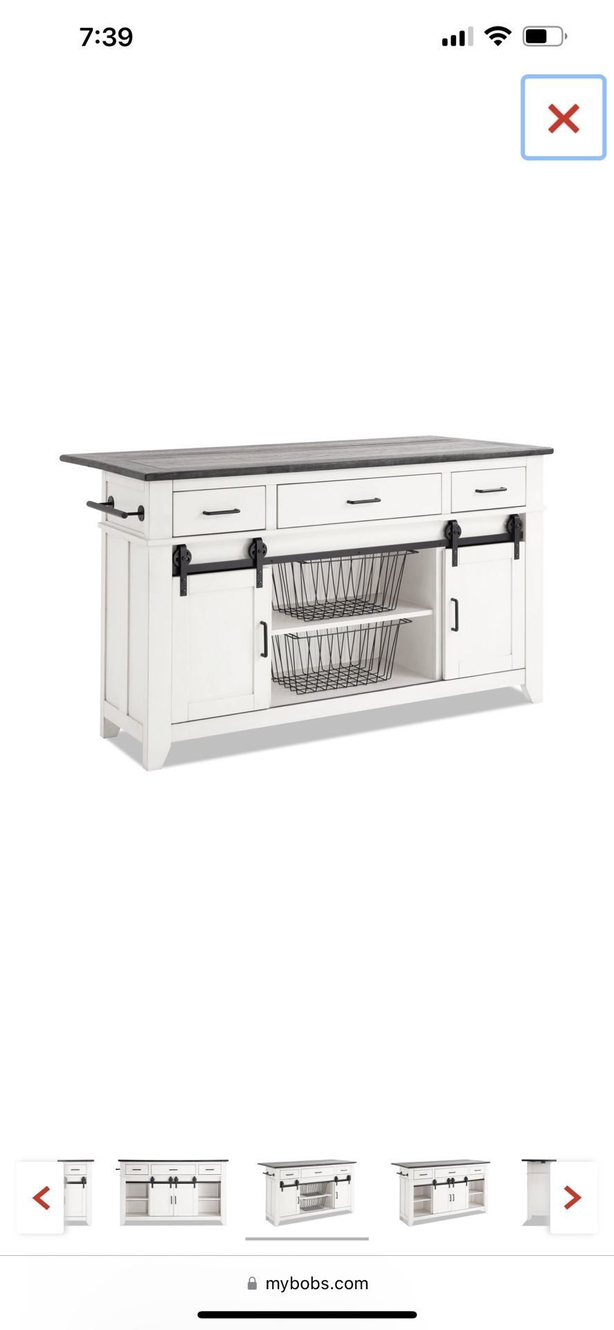 Bobs Furniture Montana Kitchen Island