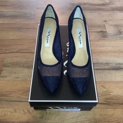 Nina Blue Mesh, Sparkly Pumps Size 5