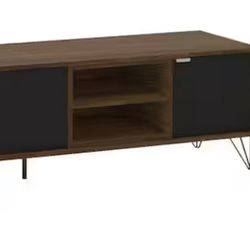 Walnut and Black Tv Stand 
