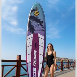 10'5"×32" Extra Wide Inflatable SUP - Ultra Stable Stand Up Paddle Board for Beginners/Adults/Women/Youth - Yoga & Family 