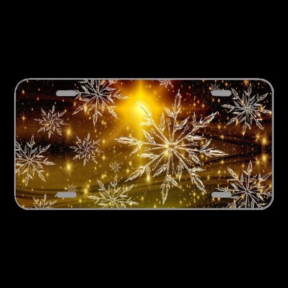 License Plate Novelty Car Front Christmas Star Ice Crystal Snowflake