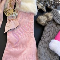 Christmas Stockings (one Juicy Couture), Hangers, and Hats