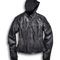 Harley Davidson Women’s Miss Enthusiastic 3-in-1 Harley Davidson Leather Motorcycle Jacket - Size 2XL