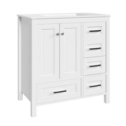 U HOMY Modern Bathroom Vanity with Ceramic Sink, Soft Close Storage Cabinet and Drawer, Glossy