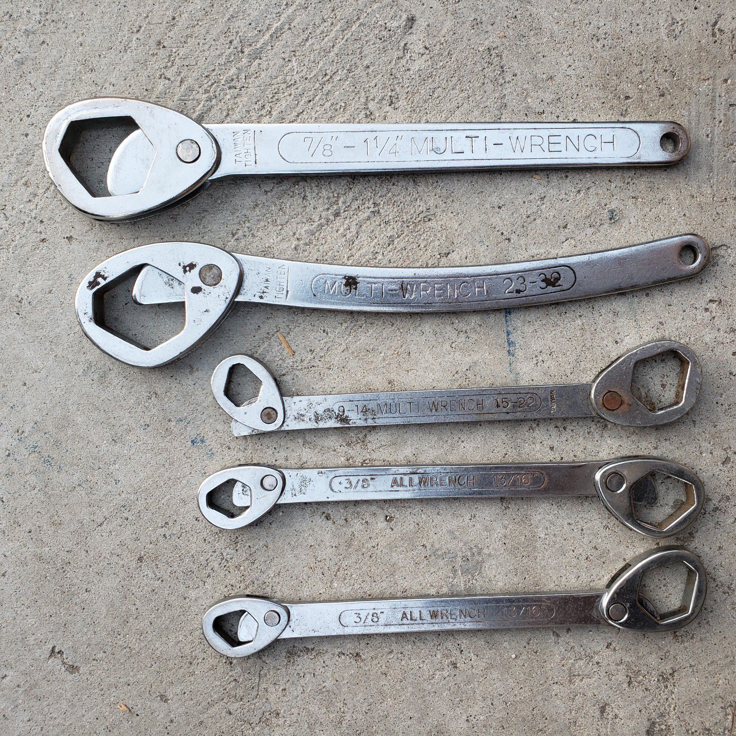 Vintage Heavy Duty Multi-Wrench 5 Pieces