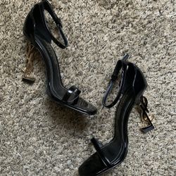 YSL Saint Laurent Opyum 110 Black  Patent Leather Pumps Heels