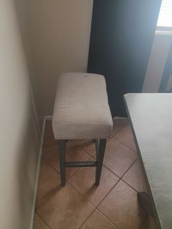 Upholstered Bar Stool with Wood Legs