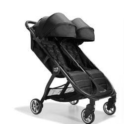 City Tour 2 Baby Jogger Double Stroller With bassinet Attachment And Handle Bar Attachments 