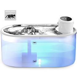 Tomxcute Battery Operated Cat Water Fountain,3.0L/102oz Motion Sensor Automatic Pet Fountain Cordless Dog Water Dispenser,Ultra-Quiet and 2 Replacemen