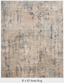 Nourison Quarry QUA01 8x10 Area Rug Beige Grey Abstract – 93x118