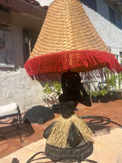 Vintage Hawaiian Hula Girl Table Lamp - Tiki Bar Decor