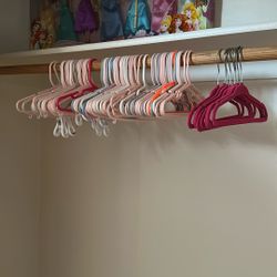 Child/Girl size plastic and velvet hangers 