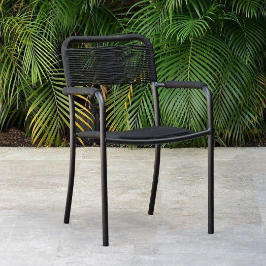 BRAND NEW Outdoor Furniture Rope Stackable Black Chair