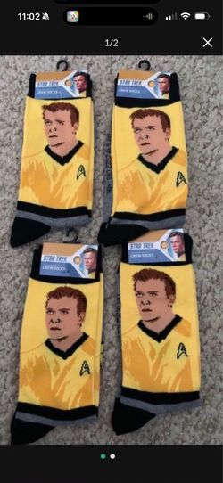 NWT 4 PAIRS MEN STAR TREK CREW SOCKS SIZE 10-13