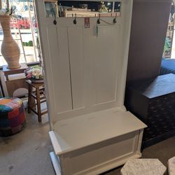 Painted Mahogany Wood Hall Tree (Take 10% Off Till 03.31)