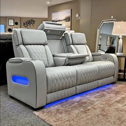 Black & Gray Leather Power Reclining Sofa and Loveseat Only $39 Down Payment 👉 PLEASE ASK FOR JON GREEN WHEN YOU ARRIVE!Home Improvement, Home Decor,