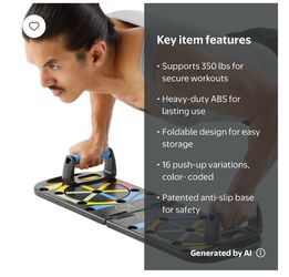 Push up board multicolor workout