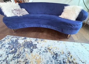 Modern Crescent Shape velvet Sofa