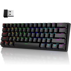 60% Wireless Mechanical Keyboard, Triple Mode 2.4G/USB-C/Bluetooth Gaming Keyboard, RGB Backlit