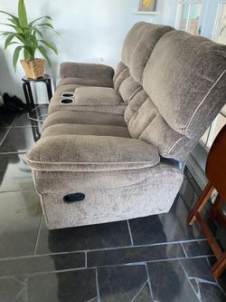 Brown Reclining Loveseat