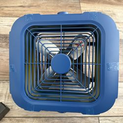 Blue Fan Rechargeable With Stand