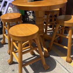 High Table With 4 Stools 