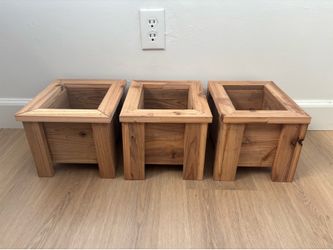 Each Handmade Small Cedar Wood Planter - Herb Planter