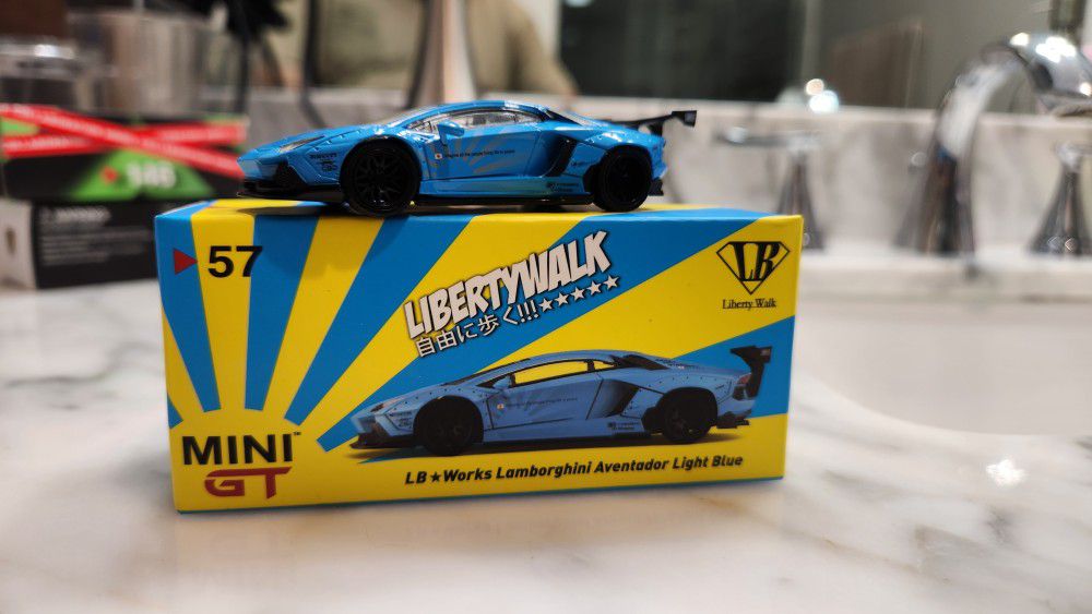 Mini GT LBWK Lamborghini Aventador - Light Blue 