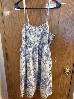 Blue Floral Smocked Sundress