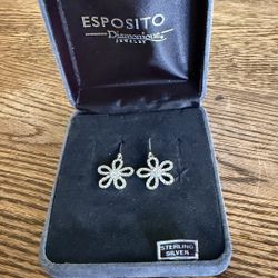 Esposito Sterling Silver Diamonique Earrings