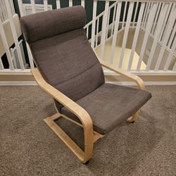 POÄNGArmchair, birch veneer/gray