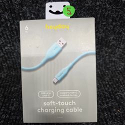 Usb-c charging cable light blue