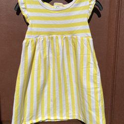 Baby Girls Yellow Striped Sundress 24 Months .