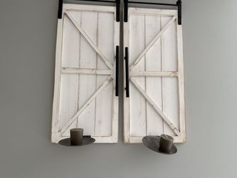 2 Farm House Wall Candle Holders