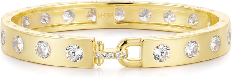 Gold Bangle Bracelets for Women, 14K Gold