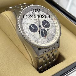 BREITLING NAVITIMER 50th ANNIVERSARY 42mm SILVER CHRONOGRAPH DIAL ref: A41322