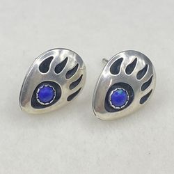 Native American Bear Claw Turquoise Earrings 