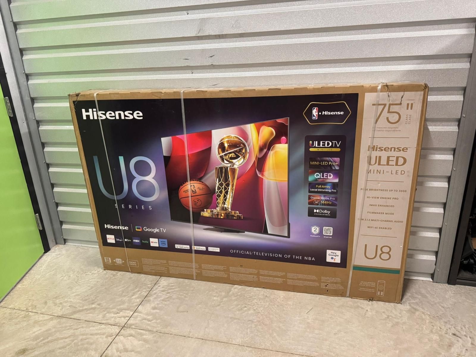 Hd391 75U8 75” Hisense smart 4k Uled HDR TV floor model