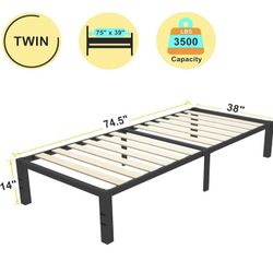Twin Bed Frame With Wood Slats