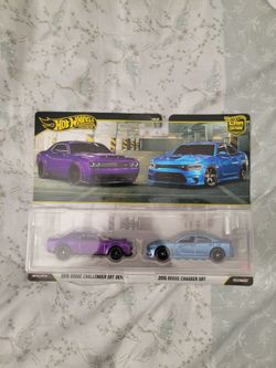 Hot wheels premium Dodge 2 pack Challenger STR DEMON / CHARGER SRT
