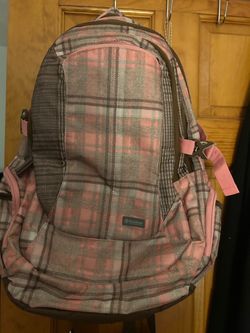 Outdoor Products Pink Plaid Backpack
