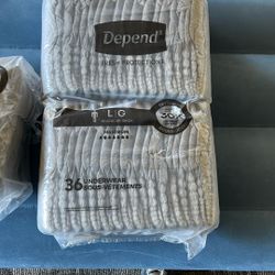 MENS LG DEPENDS 35 - 43”