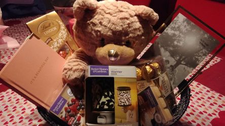 Valentine gift basket for your lady mom etc.