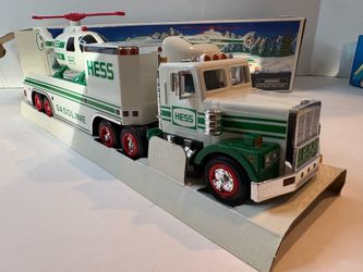 1995 Hess Toy Truck and Helicopter Vintage Open Box Flaws See Description