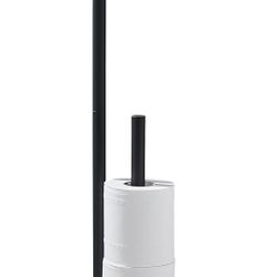 Matte Black Toilet Paper Holder, Free Standing Black Toilet Roll Holder