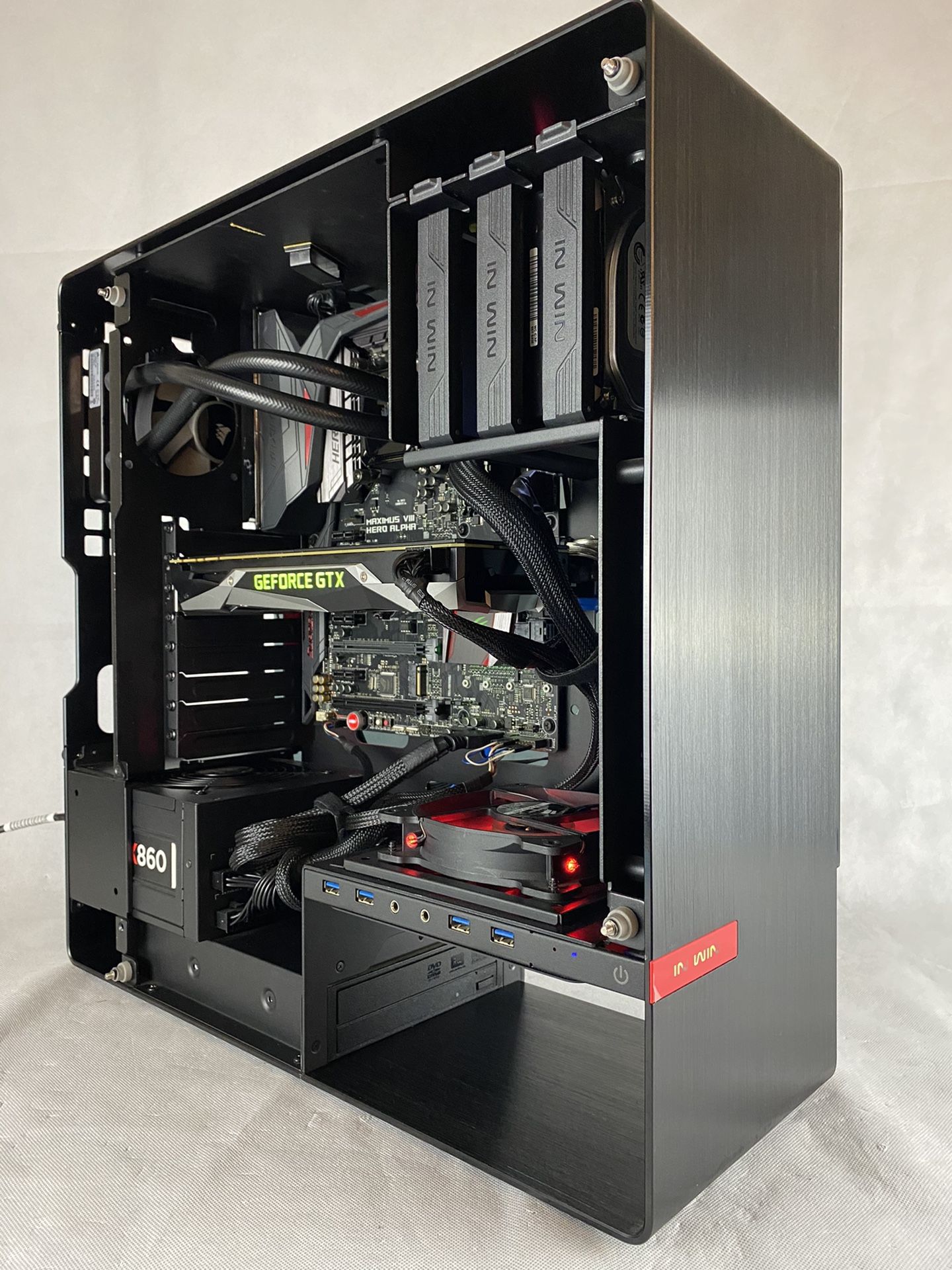 Intel Core i7 6700K Gaming PC GTX 1080 8GB 16GB 500GB NVMe InWin 904 Plus Corsair 860W Platinum