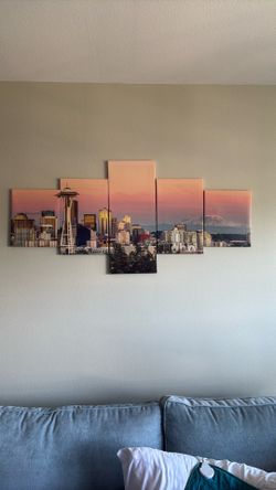 Seattle scape canvas artwork