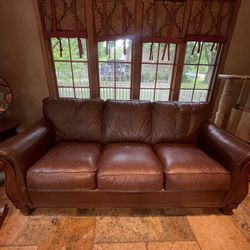 Brown Leather Couch 