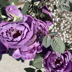 Fake Purple Roses In Vase